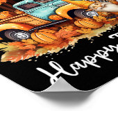 Happy Herfst Y'all Gnome Pompoen Truck Thanksgivin Poster (Hoek)