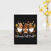 Happy Herfst Y'all Gnome Pumpkin Autumn Bedankt Kaart (Gele Bloem)