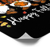Happy Herfst Y'all Gnome Pumpkin Autumn Bedankt Poster (Hoek)
