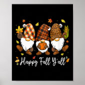 Happy Herfst Y'all Gnome Pumpkin Autumn Bedankt Poster (Voorkant)