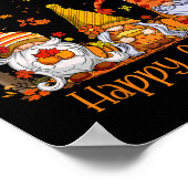 Happy Herfst Y'all Gnome Pumpkin Autumn Leaves Poster (Hoek)
