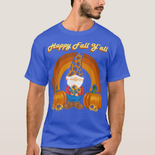 Happy Herfst Y'all Gnomen Autumn Herfst Leopard Pr T-shirt