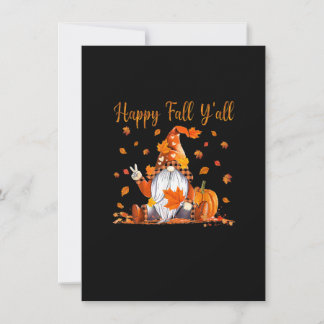 Happy Herfst Y'all-gnomen met pompoenherfst-Bedank Kaart
