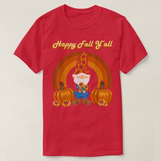 Happy Herfst Yall Gnomes Autumn Herfst Leopard Pri T-shirt (Design voorkant)