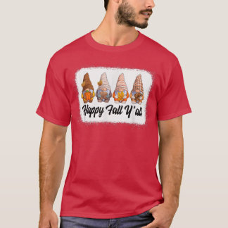 Happy Herfst Yall Gnomes Leopard pumpkin herfst T-shirt