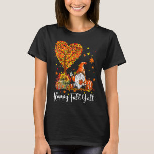 Happy Herfst Y'all Gnomes Pumpkin Autumn Vibes Dan T-shirt