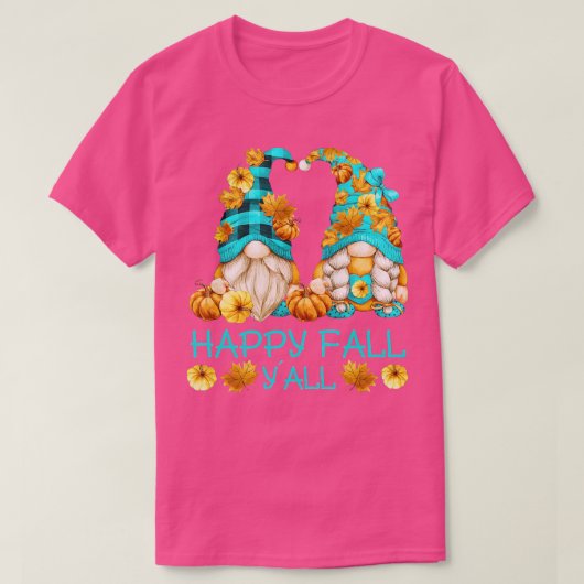 Happy Herfst Yall Gnomies met pompoen voor herfst T-shirt (Design voorkant)