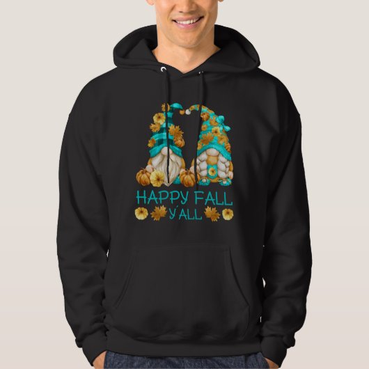 Happy Herfst Y'all Grappig Leopard Pompoen Herfst  Hoodie (Voorkant)