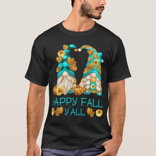 Happy Herfst Y'all Grappig Leopard Pompoen Herfst T-shirt (Voorkant)