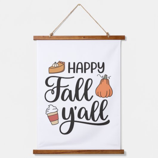 Happy Herfst Y'all Hangend Wandkleed (Voorkant)