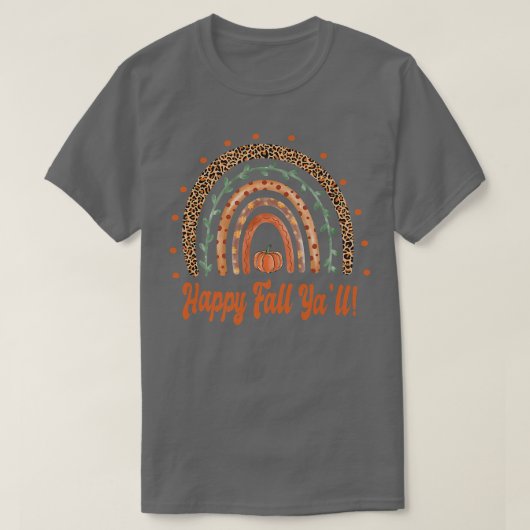 Happy Herfst Ya'll - Herfst Autumn Boho Rainbow -  T-shirt (Design voorkant)