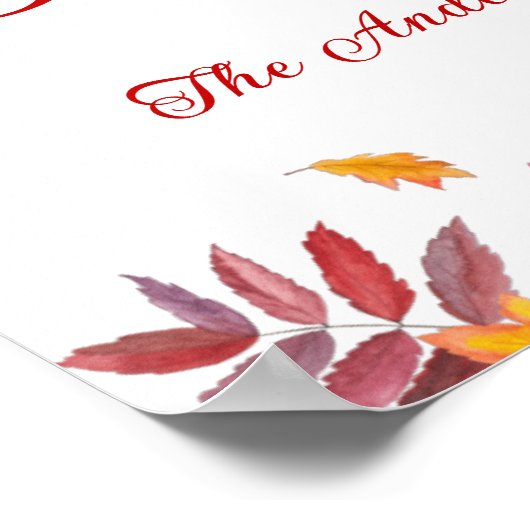 Happy Herfst Y'all herfst Falling Leaves Poster (Hoek)
