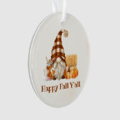 Happy Herfst Y'all Herfst Gnomen Thanksgiving Ornament (voorkant)