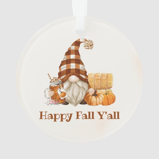 Happy Herfst Y'all Herfst Gnomen Thanksgiving Ornament (achterkant)