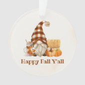 Happy Herfst Y'all Herfst Gnomen Thanksgiving Ornament (voorkant)