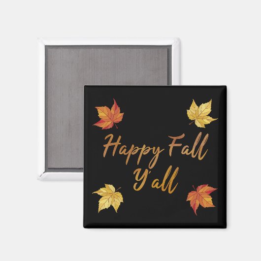 Happy Herfst Y'all herfst Maple Leaf Magneet (Voorkant / Achterkant)
