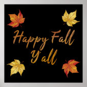 Happy Herfst Y'all herfst Maple Leaf Poster (Voorkant)
