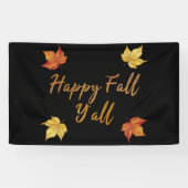Happy Herfst Y'all herfst Maple Leaf Spandoek (Horizontaal)
