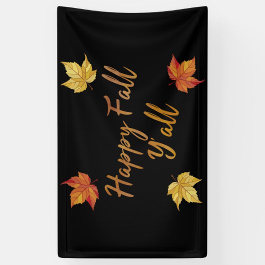 Happy Herfst Y'all herfst Maple Leaf Spandoek (Verticaal)