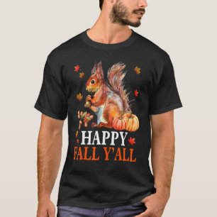 Happy Herfst Y'all Herfst Squirrel door Hanger Tem T-shirt