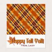 Happy Herfst Y'all herfst Treat Bag Topper Visitekaartje (Buitenkant ongevouwen)