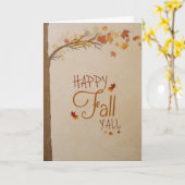 Happy Herfst Y'all Herfst Wenskaart Kaart (Gele Bloem)