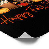 Happy Herfst Y'all Herfst Zwarte Kat Herfst Pompoe Poster (Hoek)