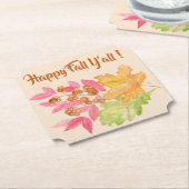 Happy Herfst Y'all ! herfstbladeren Kartonnen Onderzetters (Gekanteld)
