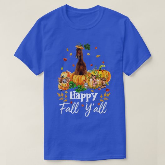 Happy Herfst Y'all Horse Thanksgiving Horse Lover T-shirt (Design voorkant)