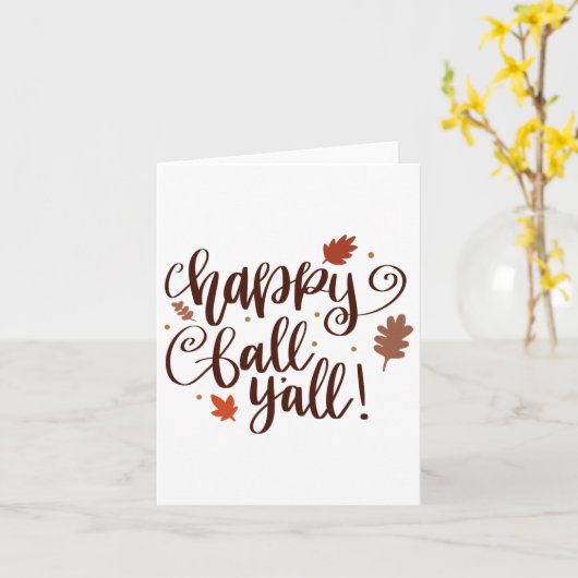 Happy Herfst Yall Kaart (Gele Bloem)