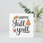 Happy Herfst Y'all Kaart (Staand voorkant)