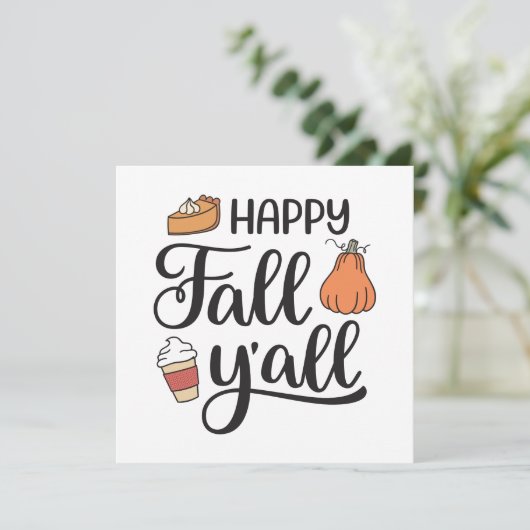 Happy Herfst Y'all Kaart (Staand voorkant)