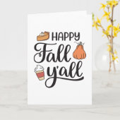 Happy Herfst Y'all Kaart (Gele Bloem)