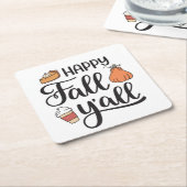 Happy Herfst Y'all Kartonnen Onderzetters (Schuin)
