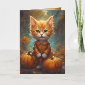 Happy Herfst Y'all Kitten, Pumpkin Patch Cat Kaart (Voorkant)
