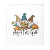 Happy Herfst Y'all Leopard Gnome Notitieblok (Voorkant)