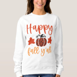 Happy Herfst Y'all Leopard Pompoen met bladeren Trui