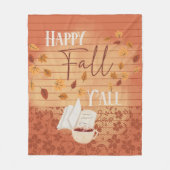 Happy Herfst Y'all met koffie en herfstbladeren Fleece Deken (Voorkant)