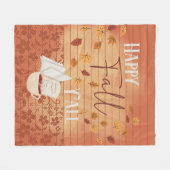 Happy Herfst Y'all met koffie en herfstbladeren Fleece Deken (Voorkant (Horizontaal))