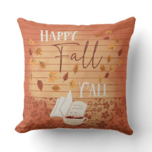 Happy Herfst Y'all met koffie en herfstbladeren