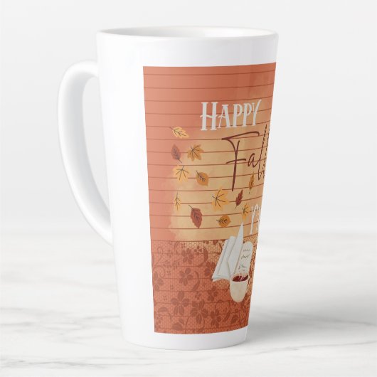 Happy Herfst Y'all met koffie en herfstbladeren Latte Mok (Linkerhoek)