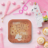 Happy Herfst Y'all met koffie en herfstbladeren Papieren Bordje (Feest)