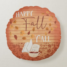 Happy Herfst Y'all met koffie en herfstbladeren