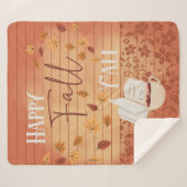 Happy Herfst Y'all met koffie en herfstbladeren Sherpa Deken (Voorkant (horizontaal))