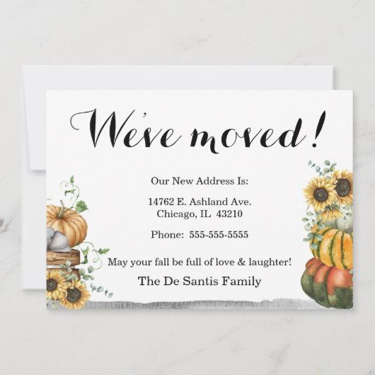 Happy Herfst Y'all New Home Aankondiging (Achterkant)