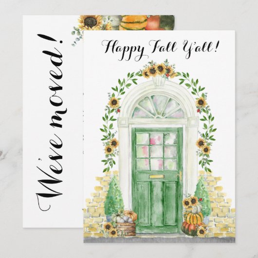 Happy Herfst Y'all New Home Aankondiging (Voorkant / Achterkant)