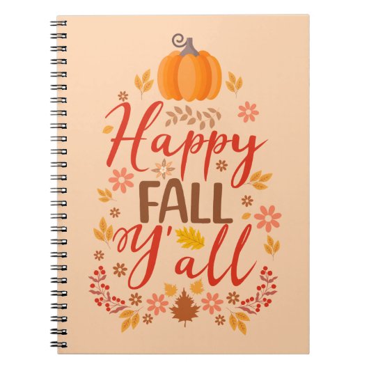 Happy herfst y'all notitieboek (Voorkant)