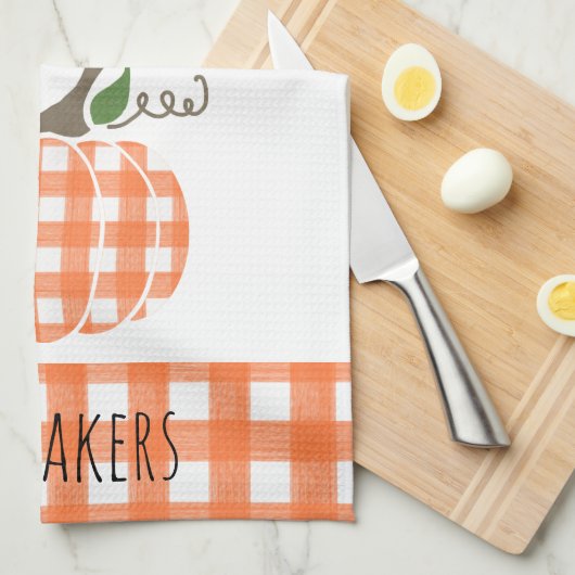Happy Herfst Y'all Oranje Pset Kitchen Towel Theedoek (Quarter Fold)