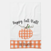 Happy Herfst Y'all Oranje Pset Kitchen Towel Theedoek (Verticaal)