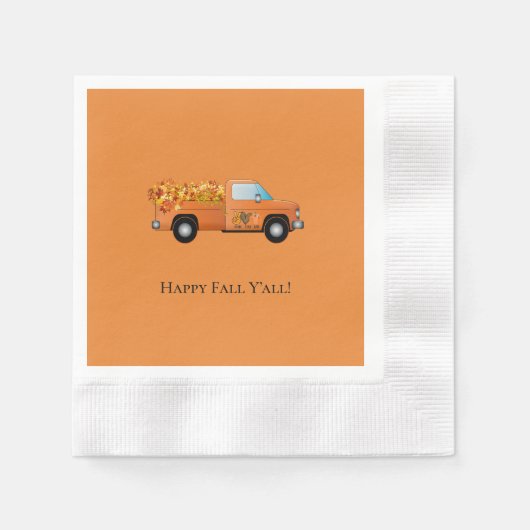 Happy Herfst Y'all Paper Napkin Servet (Voorkant)